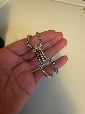 T.J.Maxx Silver-Tone Twisted Rope Bracelet with Textured Center